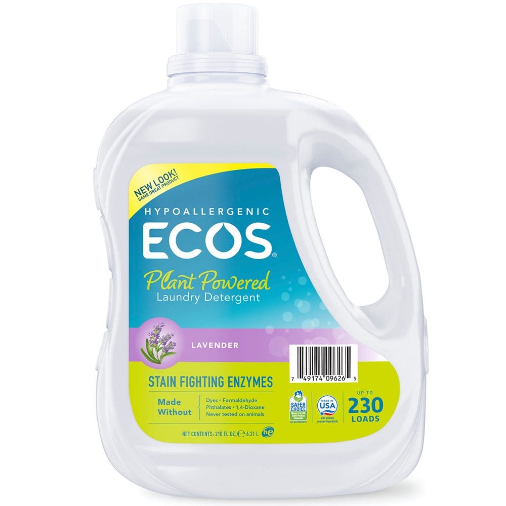 ECOS Hypoallergenic Liquid Laundry Detergent + Enzymes, Lavender Scent