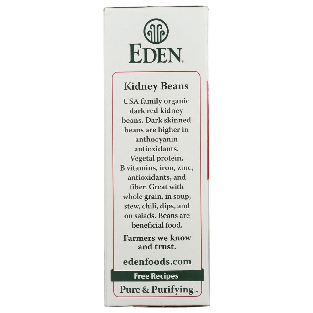 EDEN FOODS: Organic Dark Red Kidney Beans 16 oz - Grocery > Meal Ingredients > Beans - EDEN FOODS