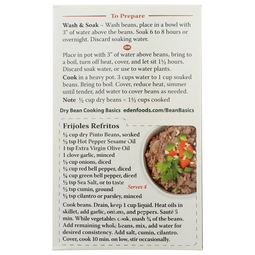 EDEN FOODS: Organic Pinto Beans 16 oz - Grocery > Meal Ingredients > Beans - EDEN FOODS
