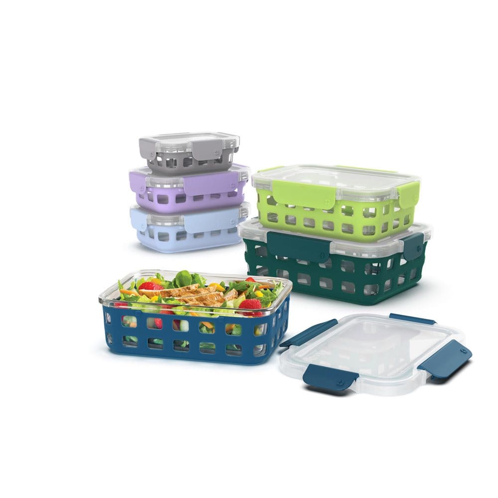 Ello DuraGlass 12-piece Glass Mixed Food Storage Set Artic Berry - Food Storage & Kitchen Organization - Ello