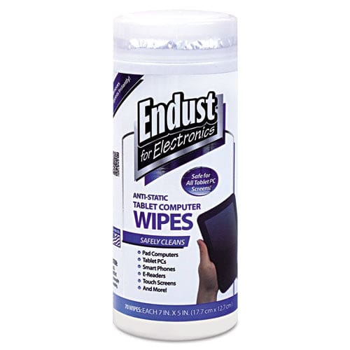 Endust for Electronics Tablet And Laptop Cleaning Wipes 5 X 7 Unscented White 70/tub - School Supplies - Endust® for Electronics