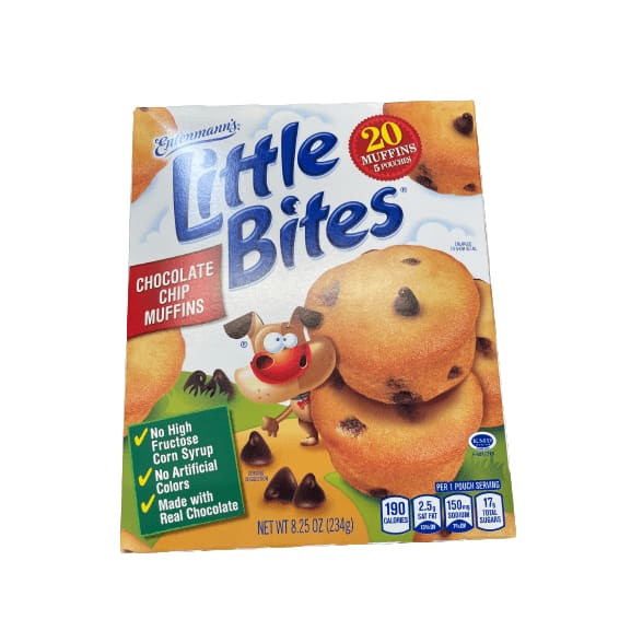 ShelHealth Entenmann's Little Bites Chocolate Chip Mini Muffins, 5 pouches, 8.25 oz