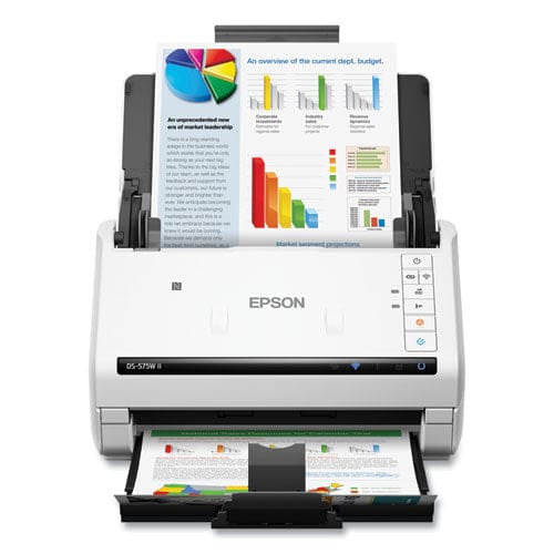 Epson Ds-575w Ii Wireless Color Duplex Document Scanner 600 Dpi Optical Resolution 50-sheet Duplex Auto Document Feeder - Technology -