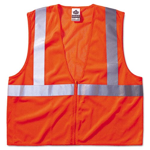 ergodyne Glowear 8210z Class 2 Economy Vest Polyester Mesh Zipper Closure 2x-large To 3x-large Lime - Janitorial & Sanitation - ergodyne®