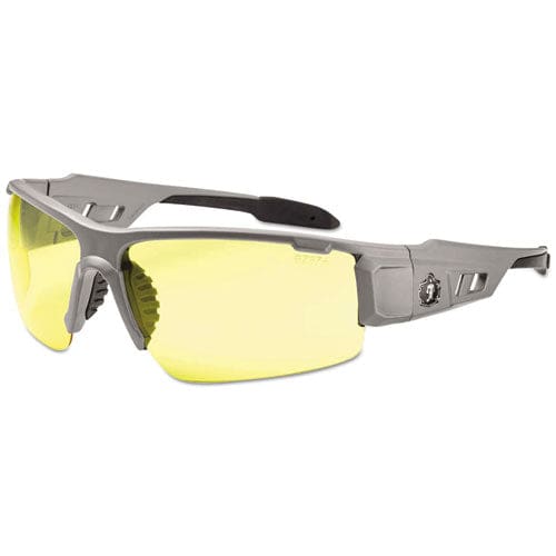 ergodyne Skullerz Dagr Safety Glasses Matte Gray Frame/yellow Lens Nylon/polycarb - Office - ergodyne®