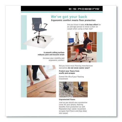 ES Robbins Sit Or Stand Mat For Carpet Or Hard Floors 36 X 53 With Lip Clear/black - Janitorial & Sanitation - ES Robbins®