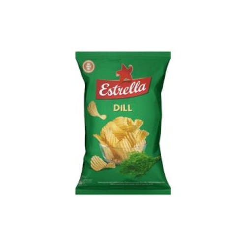ESTRELLA Wavy Potato Chips with Dill 4.59 oz. (130 g.) - Estrella