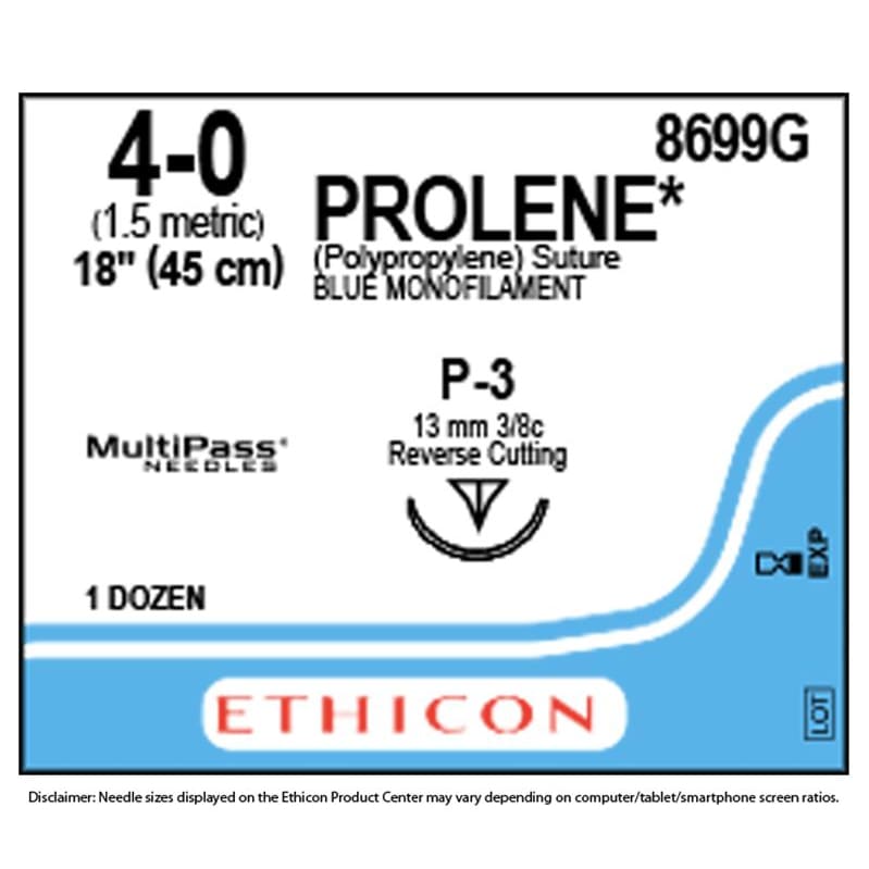 Ethicon 4-0 Prolene Suture Box of OX - Wound Care >> Basic Wound Care >> Wound Closure - Ethicon