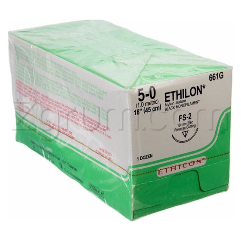 Ethicon Suture 5-0 Ethilon Black Fs-2 Box of 12 - Wound Care >> Basic Wound Care >> Wound Closure - Ethicon
