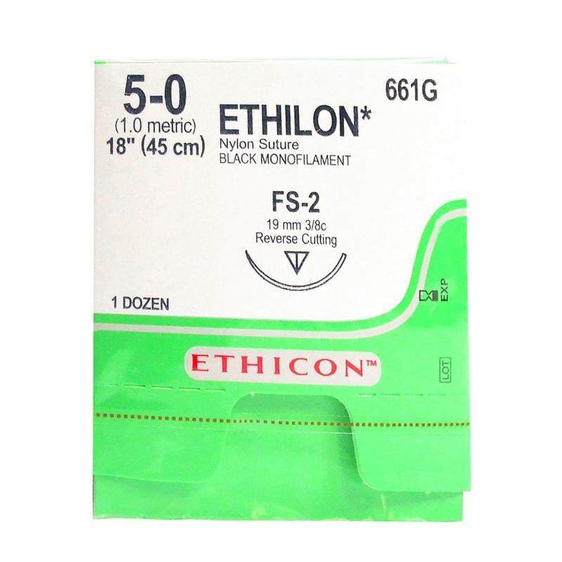 Ethicon Suture 5-0 Ethilon Black Fs-2 Box of 12 - Wound Care >> Basic Wound Care >> Wound Closure - Ethicon