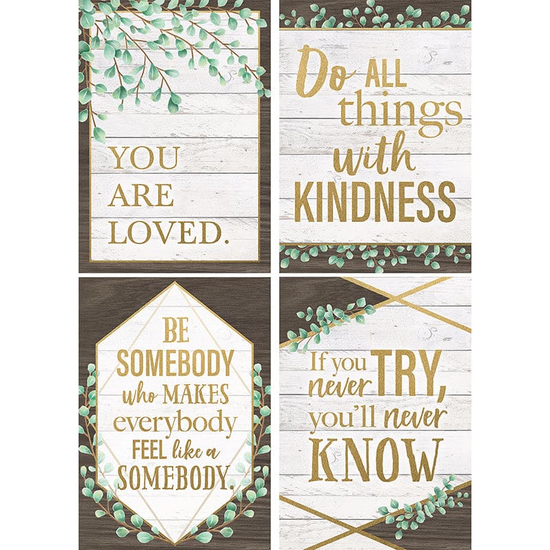 Eucalyptus Poster Set 4 Pcs (Pack of 2) - Classroom Theme - Teacher Created Resources