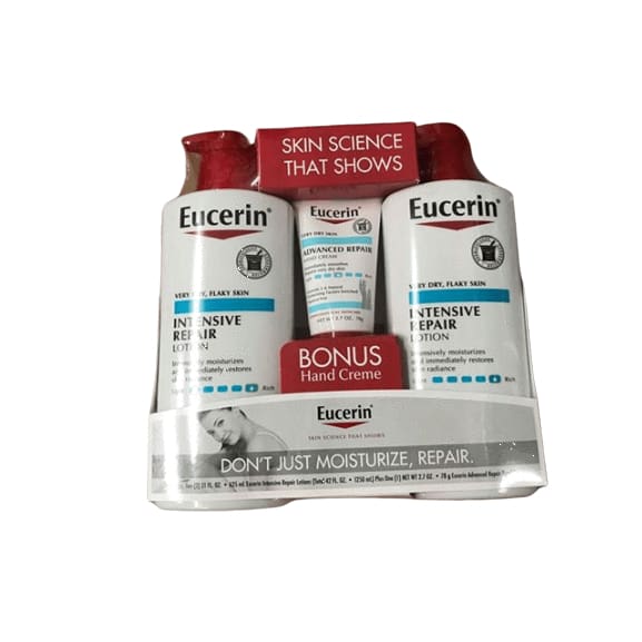 Eucerin Intensive Repair Lotion, 2 pk./21 fl. oz. with Bonus Hand Creme, 2.7 oz. - ShelHealth.Com