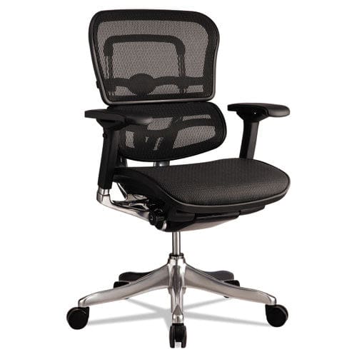 Eurotech Ergohuman Elite Mid-back Mesh Chair Supports Up To 250 Lb 18.11 To 21.65 Seat Height Black - Furniture - Eurotech