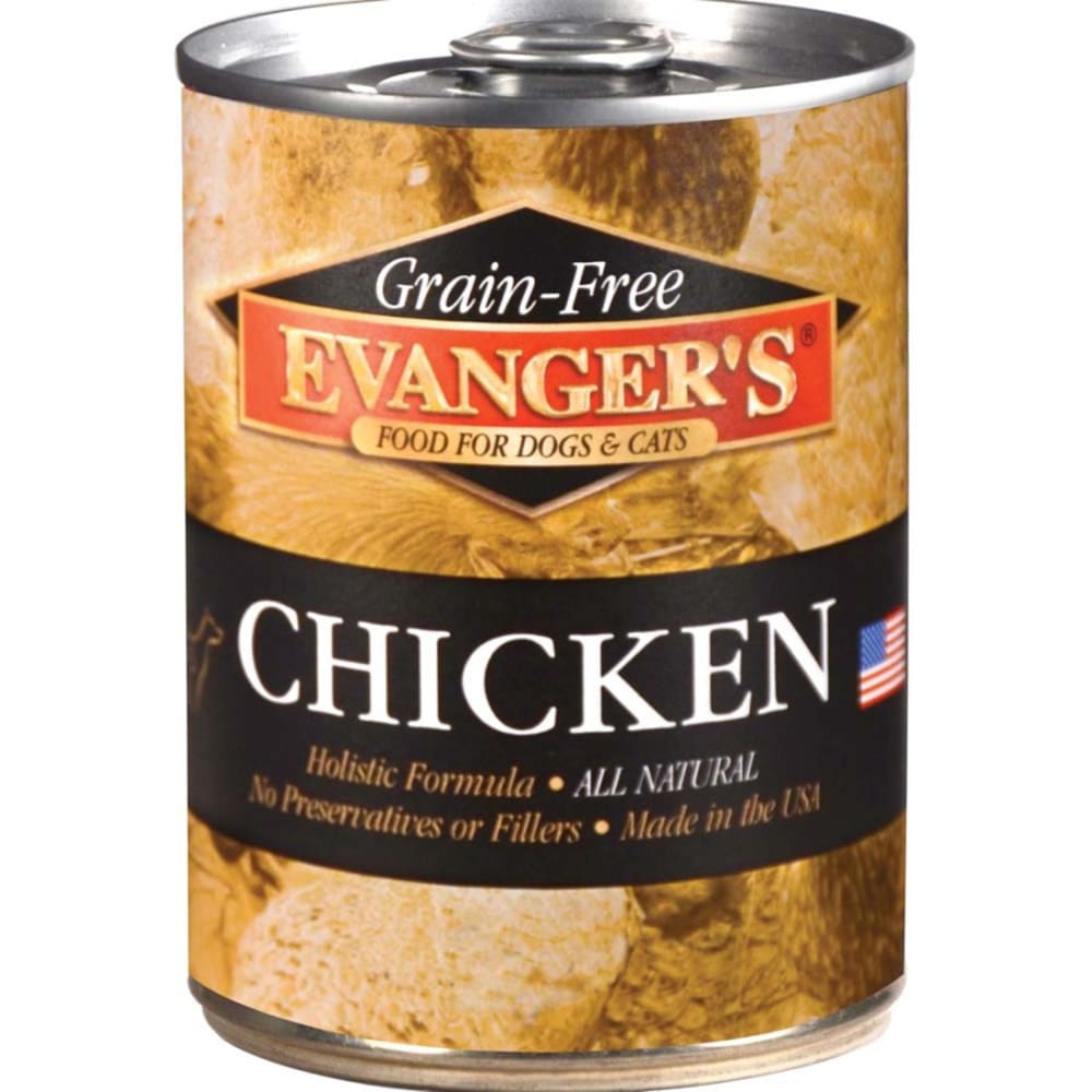 Evangers Grain-Free Chicken Canned Dog and Cat Food 12.8 oz 12 Pack - Pet Supplies - Evangers