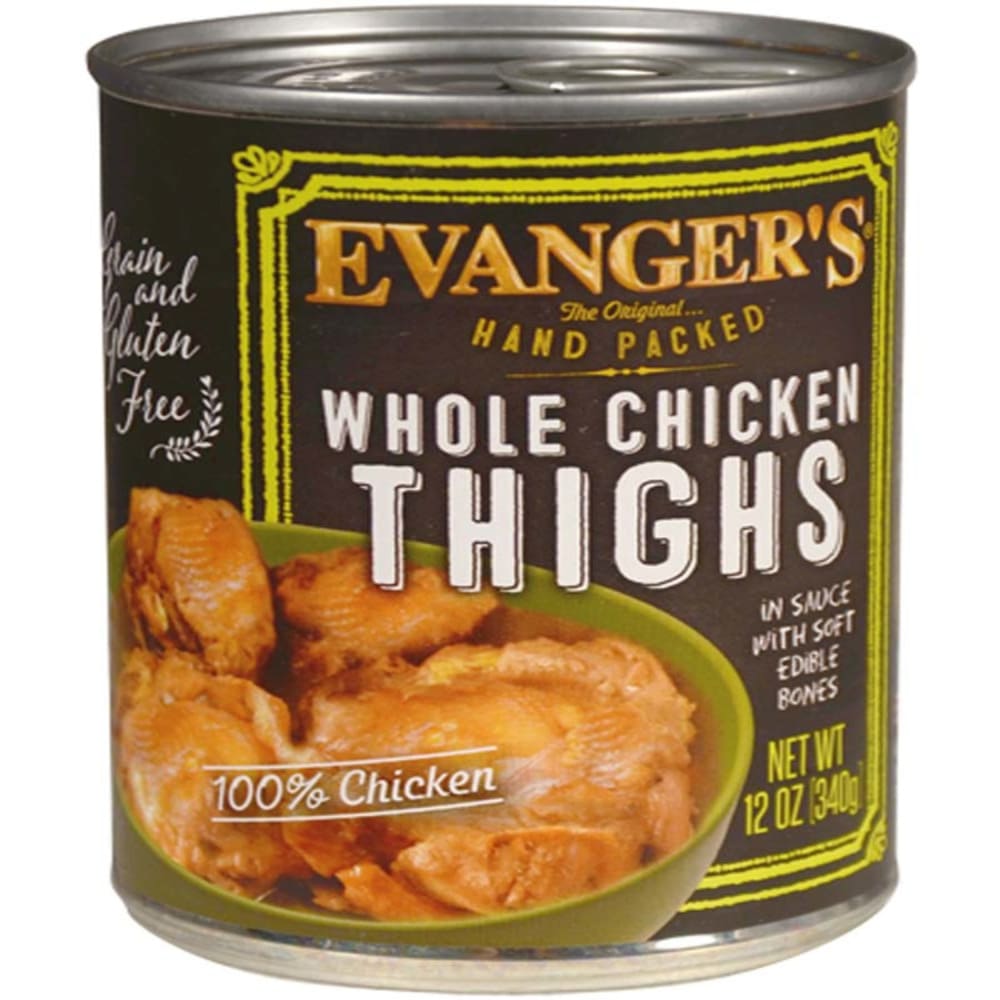 Evangers Hand Packed Whole Chicken Thighs Canned Dog Food 12 oz 12 Pack - Pet Supplies - Evangers