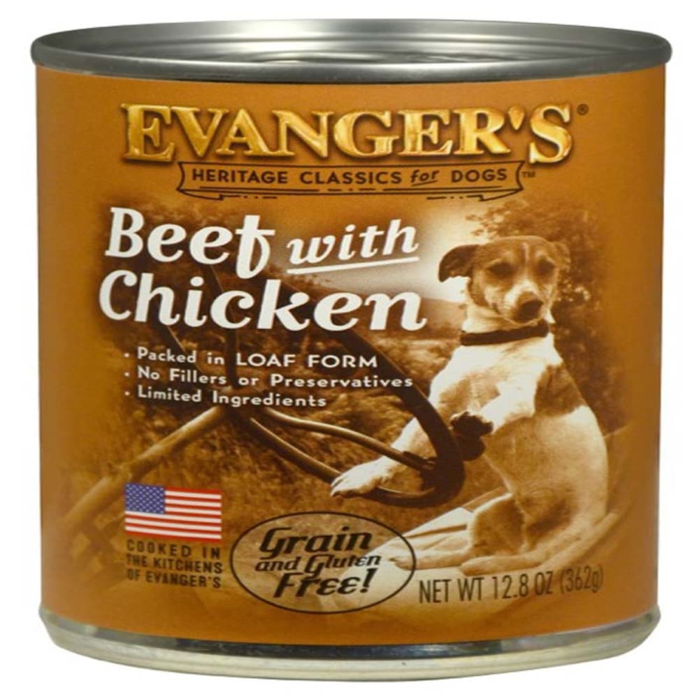 Evanger’s Heritage Classic Beef with Chicken Canned Dog Food 12.8 oz 12 Pack - Pet Supplies - Evanger’s