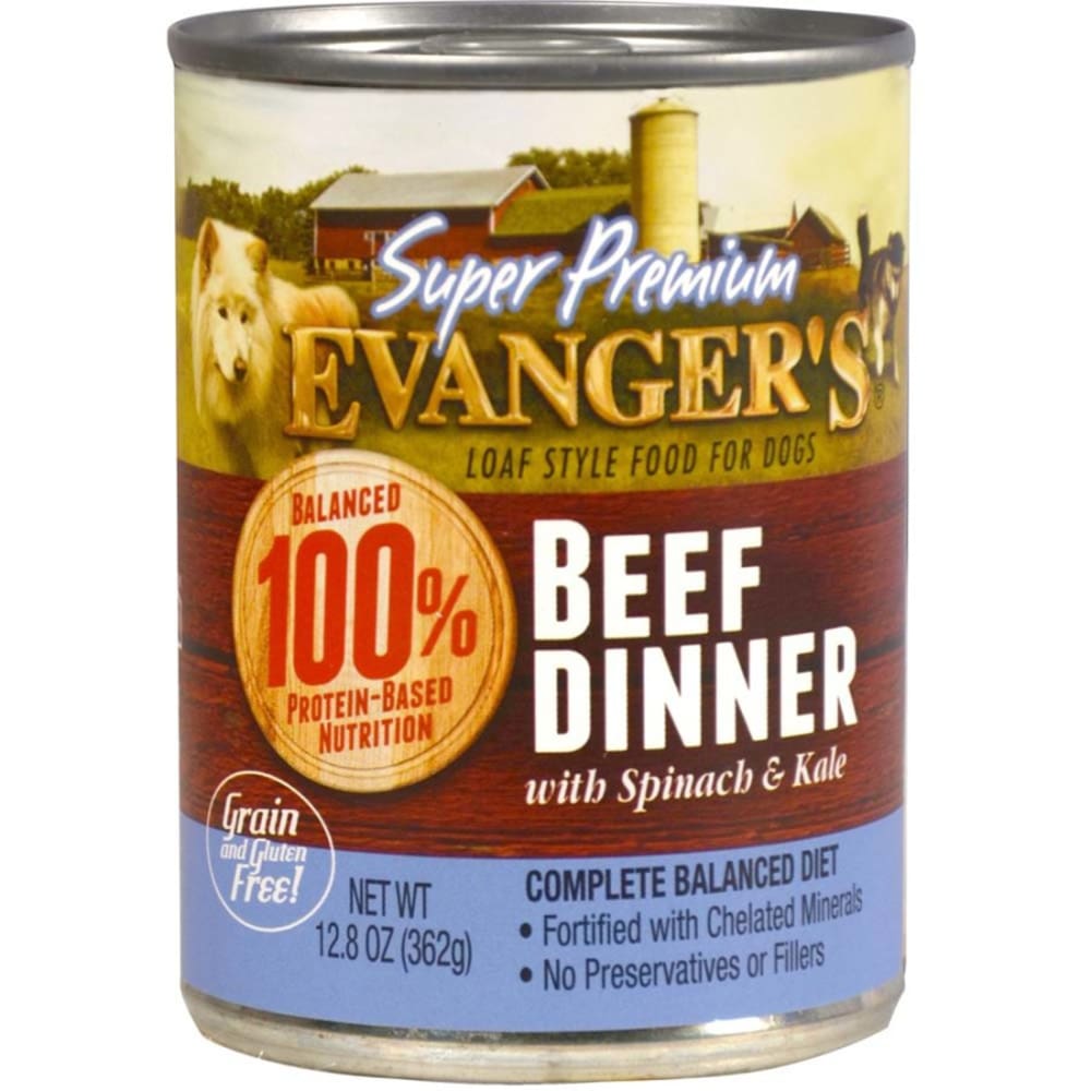 Evanger’s Super Premium Beef Dinner Canned Dog Food 12.8 oz 12 Pack - Pet Supplies - Evanger’s