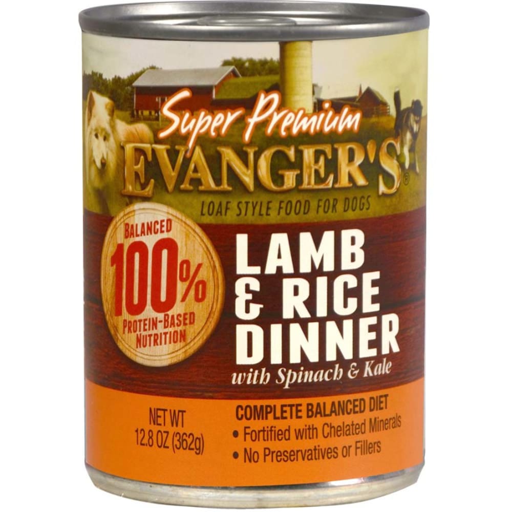 Evanger’s Super Premium Lamb & Rice Dinner Canned Dog Food 12.8 oz 12 Pack - Pet Supplies - Evanger’s