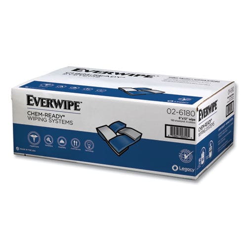 Everwipe Chem-ready Dry Wipes 5 X 2.16 White 180/roll 6 Rolls/carton - Janitorial & Sanitation - Everwipe™