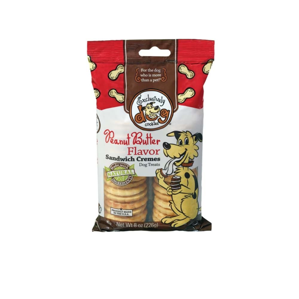 Exclusively Pet Peanut Butter Flavor Sandwich Cremes Dog Treats 8 oz - Pet Supplies - Exclusively pet