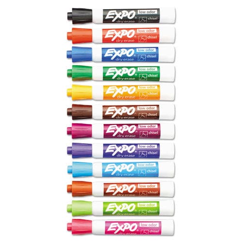 EXPO Low-odor Dry-erase Marker Broad Chisel Tip Assorted Colors 12/set - School Supplies - EXPO®