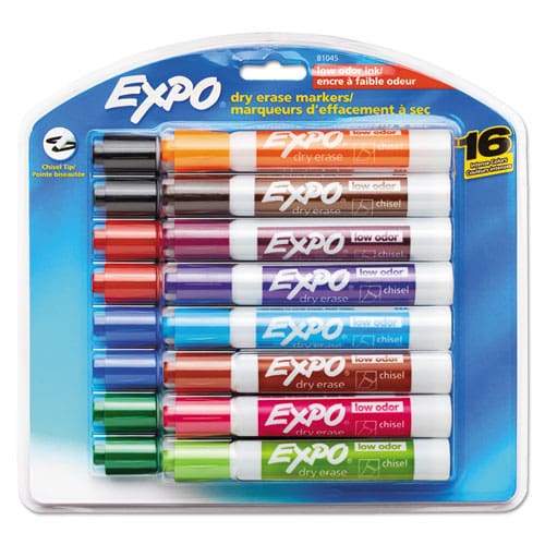 EXPO Low-odor Dry-erase Marker Broad Chisel Tip Assorted Colors 12/set - School Supplies - EXPO®