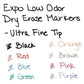 EXPO Low-odor Dry-erase Marker Extra-fine Needle Tip Assorted Colors 8/set - School Supplies - EXPO®