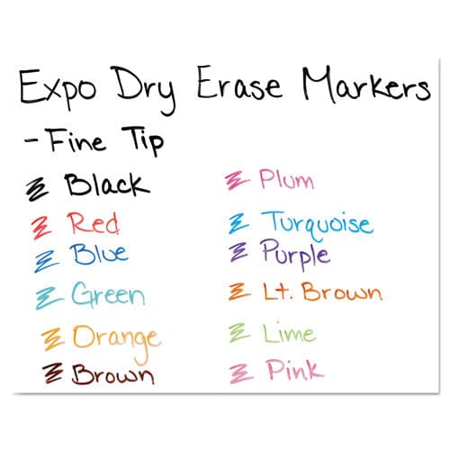 EXPO Low-odor Dry-erase Marker Fine Bullet Tip Assorted Colors 12/set - School Supplies - EXPO®