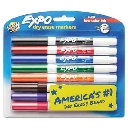 EXPO Low-odor Dry-erase Marker Fine Bullet Tip Assorted Colors 8/set - School Supplies - EXPO®