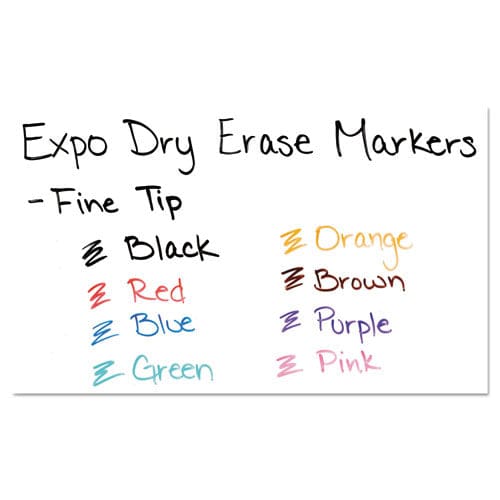 EXPO Low-odor Dry-erase Marker Fine Bullet Tip Assorted Colors 8/set - School Supplies - EXPO®