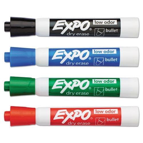 EXPO Low-odor Dry-erase Marker Medium Bullet Tip Assorted Colors 4/set - School Supplies - EXPO®