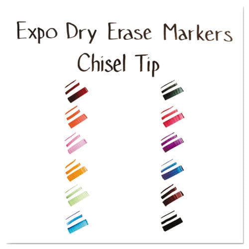 EXPO Low-odor Dry Erase Marker Office Value Pack Broad Chisel Tip Assorted Colors 192/pack - School Supplies - EXPO®