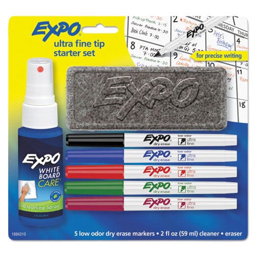 EXPO Low-odor Dry Erase Marker Starter Set Extra-fine Needle Tip Assorted Colors 5/set - School Supplies - EXPO®