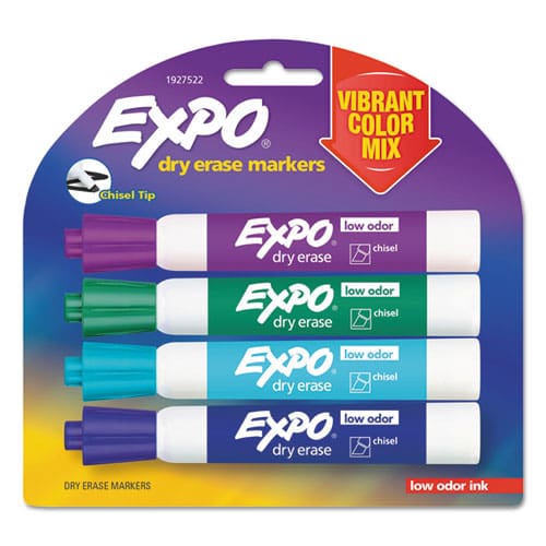 EXPO Magnetic Dry Erase Marker Broad Chisel Tip Black 4/pack - School Supplies - EXPO®