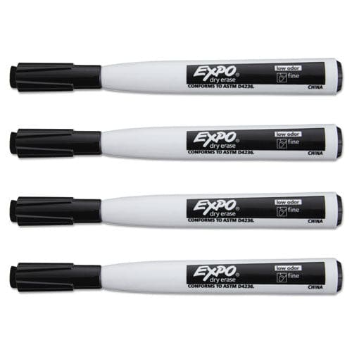 EXPO Magnetic Dry Erase Marker Fine Bullet Tip Black 4/pack - School Supplies - EXPO®