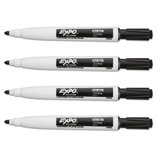 EXPO Magnetic Dry Erase Marker Fine Bullet Tip Black 4/pack - School Supplies - EXPO®