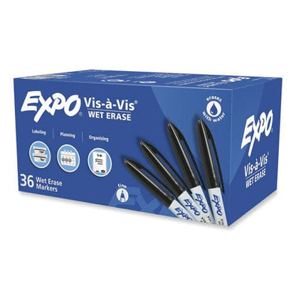 EXPO Vis-a-vis Wet Erase Marker Fine Bullet Tip Black 36/pack - School Supplies - EXPO®