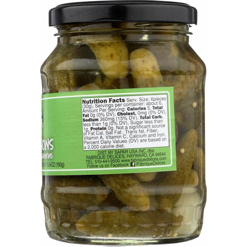 Fabrique Delices Fabrique Delices Cornichons French Style Gherkins Glass Jar, 10.93 oz