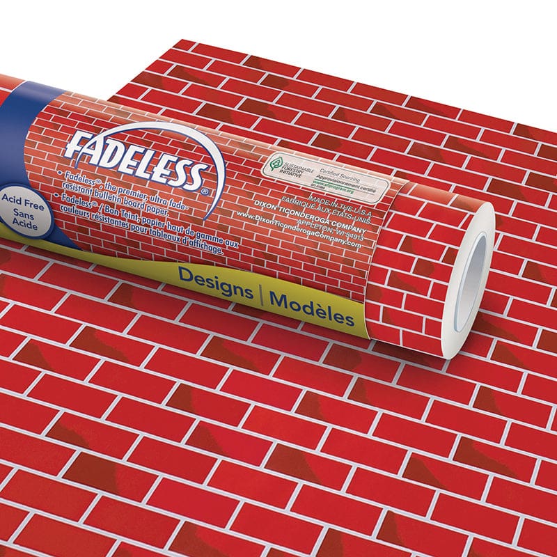 Fadeless 48X12 Tutone Brick 4Rls/Ct - Bulletin Board & Kraft Rolls - Dixon Ticonderoga Co - Pacon