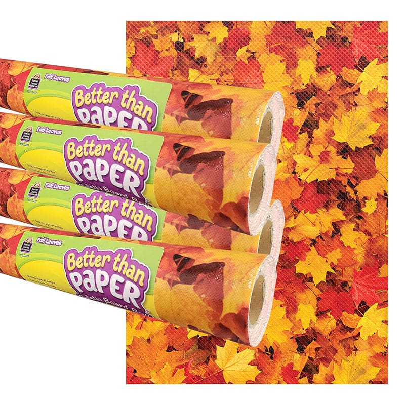 Fall Leavs Bettr Papr Bultn Rl 4/Pk - Bulletin Board & Kraft Rolls - Teacher Created Resources