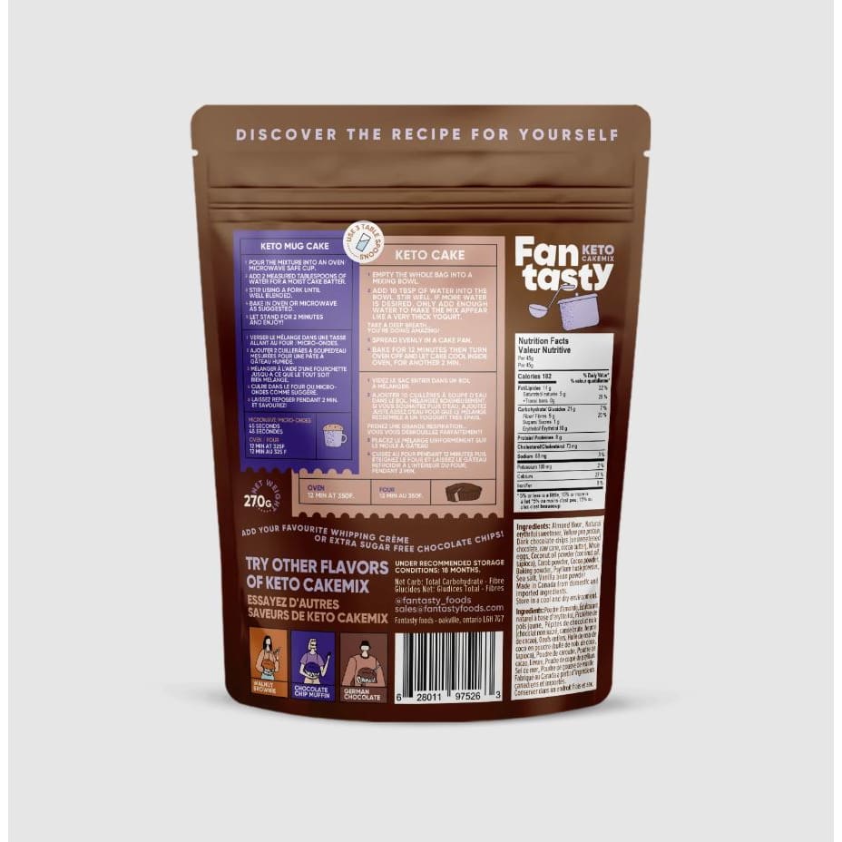 FAN TASTY FOOD: Chocolate Lovers Keto Cake Mix 9.52 oz - Grocery > Cooking & Baking > Baking Ingredients - FAN TASTY FOODS