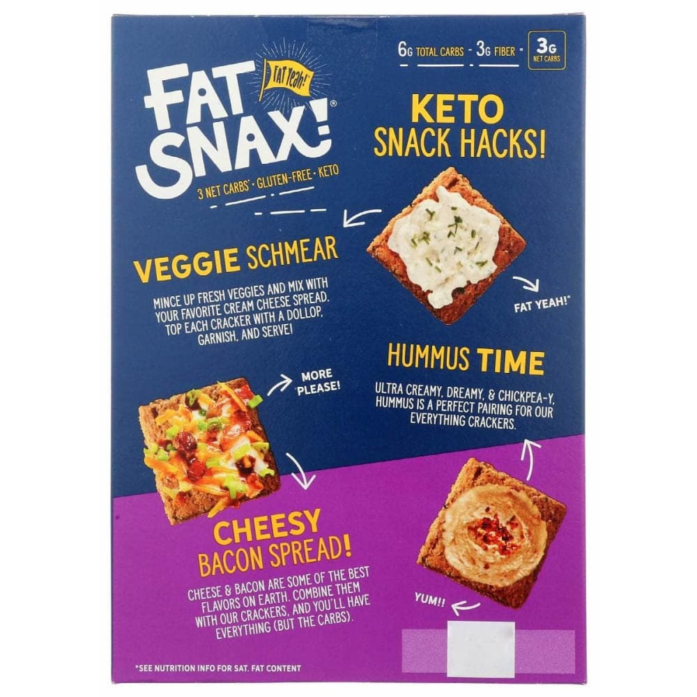 FAT SNAX Fat Snax Crackers Everything, 4.25 Oz