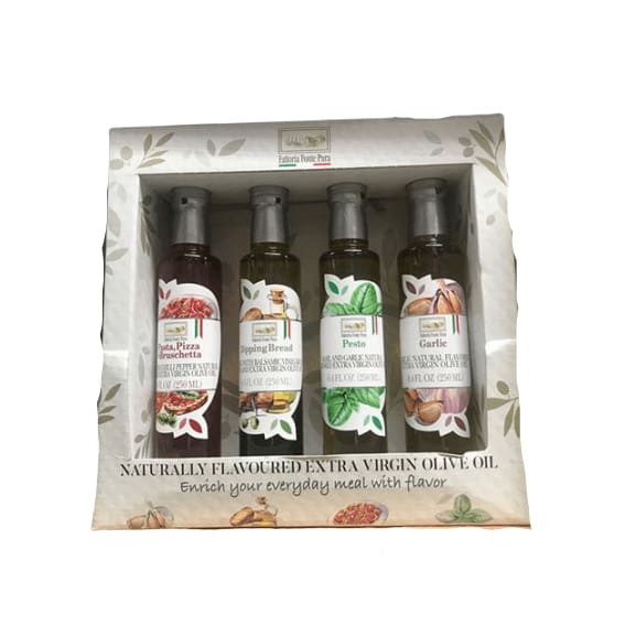 Fattoria Set of 4 Flavored Extra Virgin Olive Oils, 8.4 fl. oz. Each - ShelHealth.Com