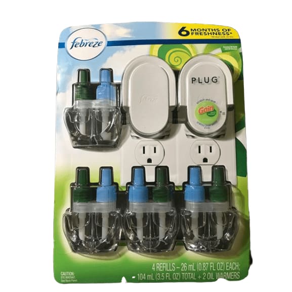 Febreze Gain Original Scent Air Freshener, 2 Oil Warmers and 4 Scented Oil Refills - ShelHealth.Com