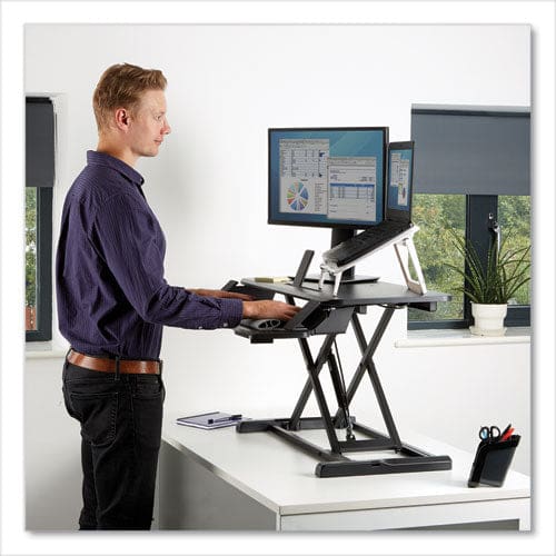 Fellowes Corsivo Sit-stand Workstation 31.5 X 24.25 X 16 Black - Furniture - Fellowes®