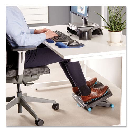 Fellowes Energizer Foot Support 17.88w X 13.25d X 4 To 6.5h Charcoal/blue/gray - Furniture - Fellowes®