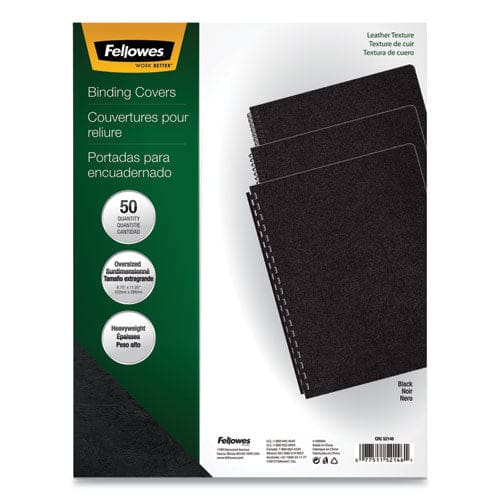 Fellowes Executive Leather-like Presentation Cover Black 11.25 X 8.75 Unpunched 50/pack - Office - Fellowes®