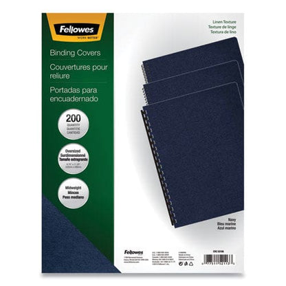 Fellowes Expressions Linen Texture Presentation Covers For Binding Systems Navy 11.25 X 8.75 Unpunched 200/pack - Office - Fellowes®