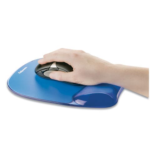 Fellowes Gel Crystals Mouse Pad With Wrist Rest 7.87 X 9.18 Blue - Technology - Fellowes®