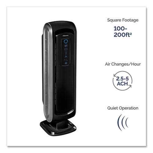 Fellowes Hepa And Carbon Filtration Air Purifiers 100 To 200 Sq Ft Room Capacity Black - Janitorial & Sanitation - Fellowes®